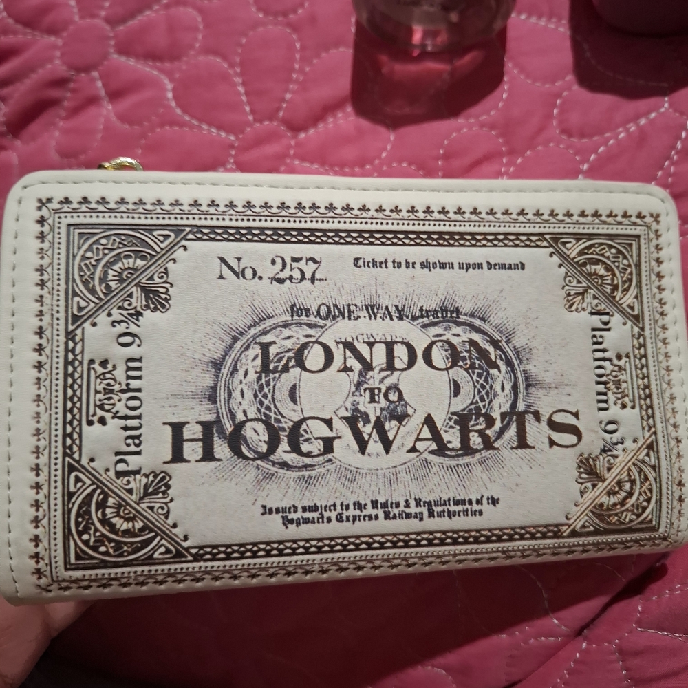 Loungefly White Hogwarts Ticket Clutch